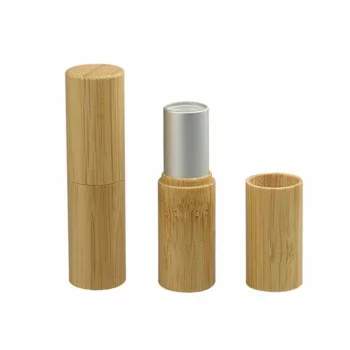 

whosesale mini Empty Wooden Bamboo DIY Lipstick Lip Balm Tube Cap Cosmetic Container for travel，all bamboo travel necessary