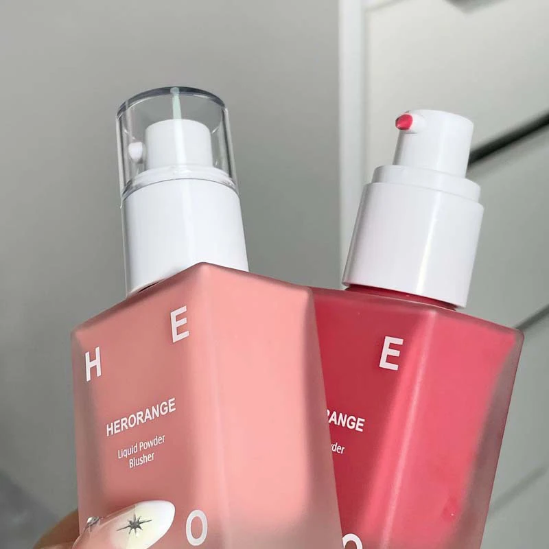 HERORANGE 4 Kleuren Vloeibare Blush Gepresste Blush Hydraterende Kleurversterkende Blush voor Gezicht, Ogen en Lippen Vrouwen Make-up Creëer Rouge Blush Crème
