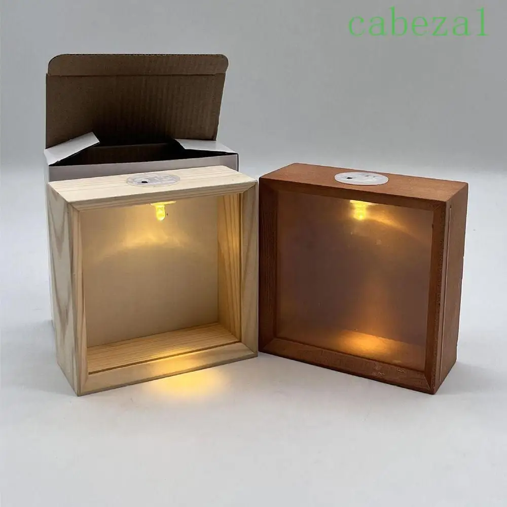 Decorative Wooden Shadow Box Frame Transparent Soft Light Wood DIY Nightlight Acrylic Panels Handmade 3D Picture Frame Picture