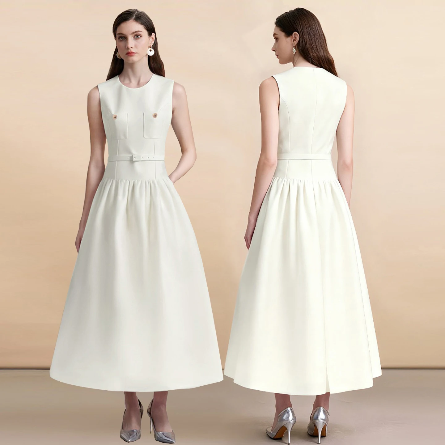 

Ele для похудения, круглое, с застежкой на талии, Little Bla Dr, розовая длинная юбка, бальное платье трапециевидной формы с высокой талией для женщин