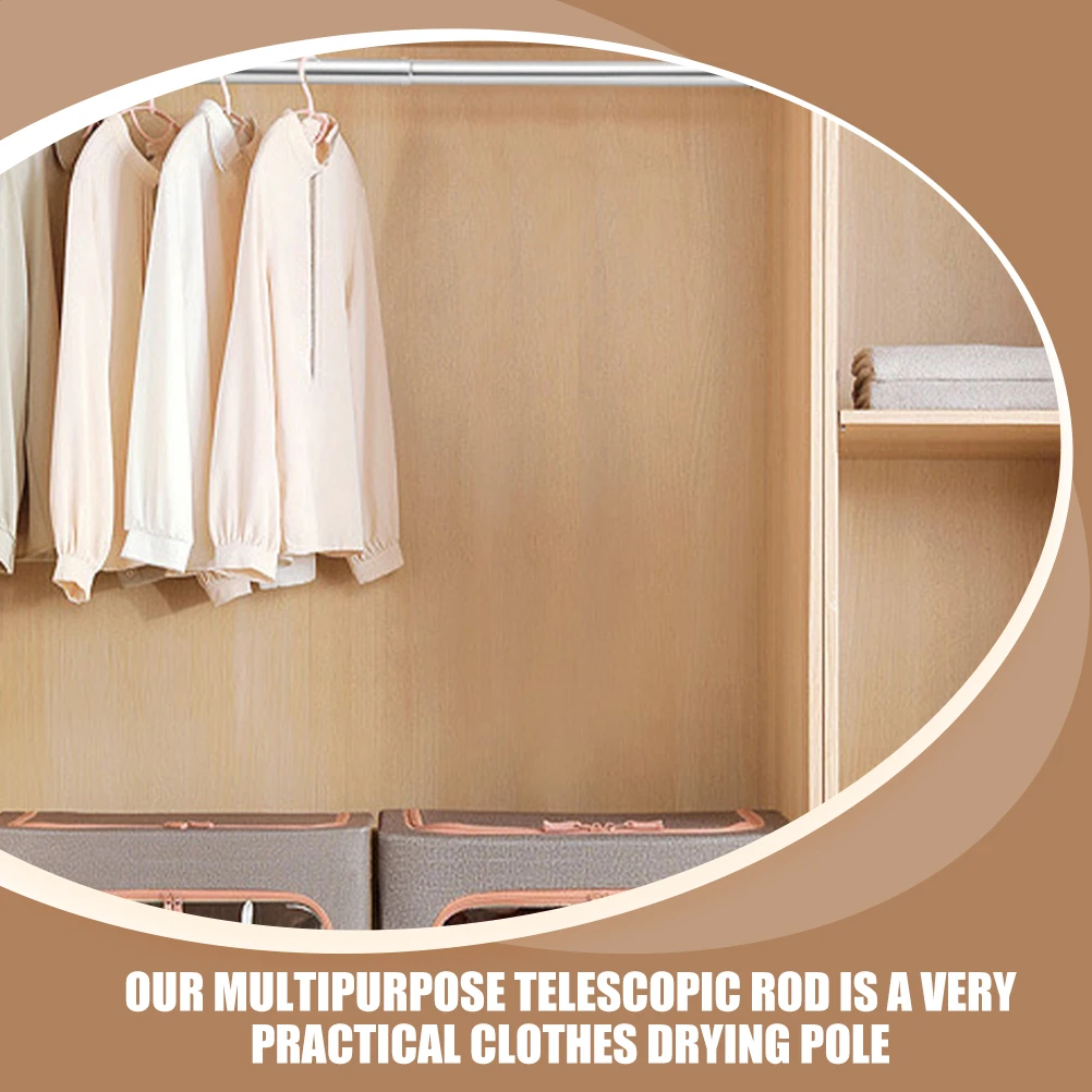 

Telescopic Clothes Rail 56-100cm Stainless Steel Drying Rod Wardrobe Closet Retractable Laundry Rod Without Drilling Extendable