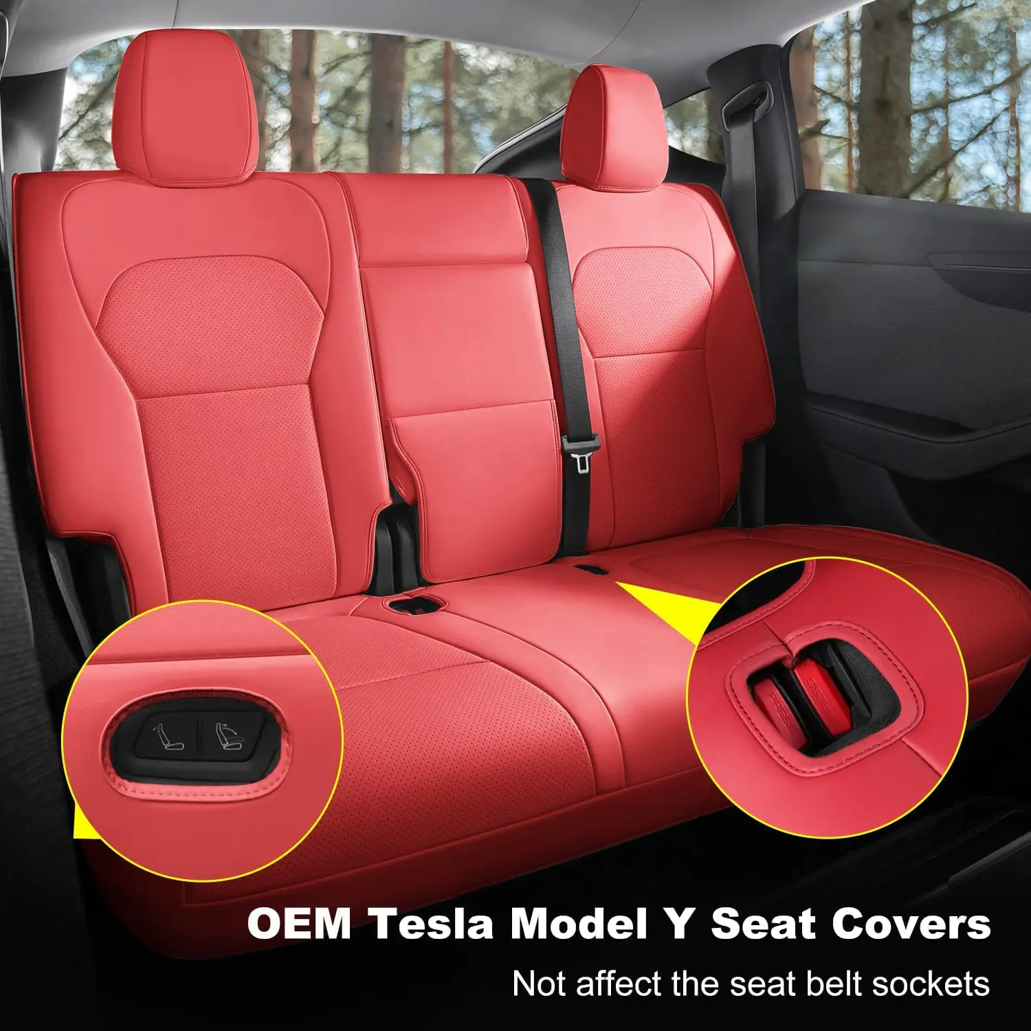 For Tesla Model 3 Highland Y Juniper Custom Fit Car Seat Cover Interior Accessories Full Covered Perforated NAPPA Leather 3