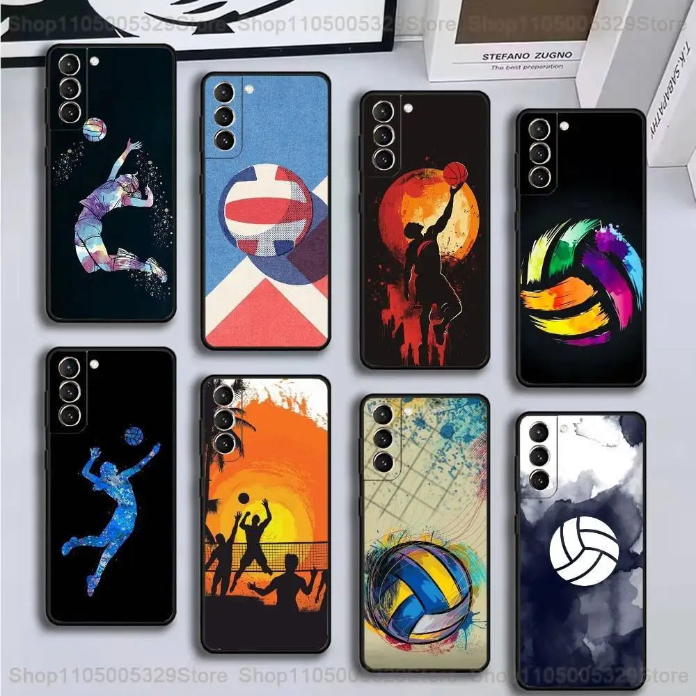 

Volleyball Painted Phone Case For Samsung GalaxyA13,21s,22,31,32,52,53,71,72,73,Soft Black Cover
