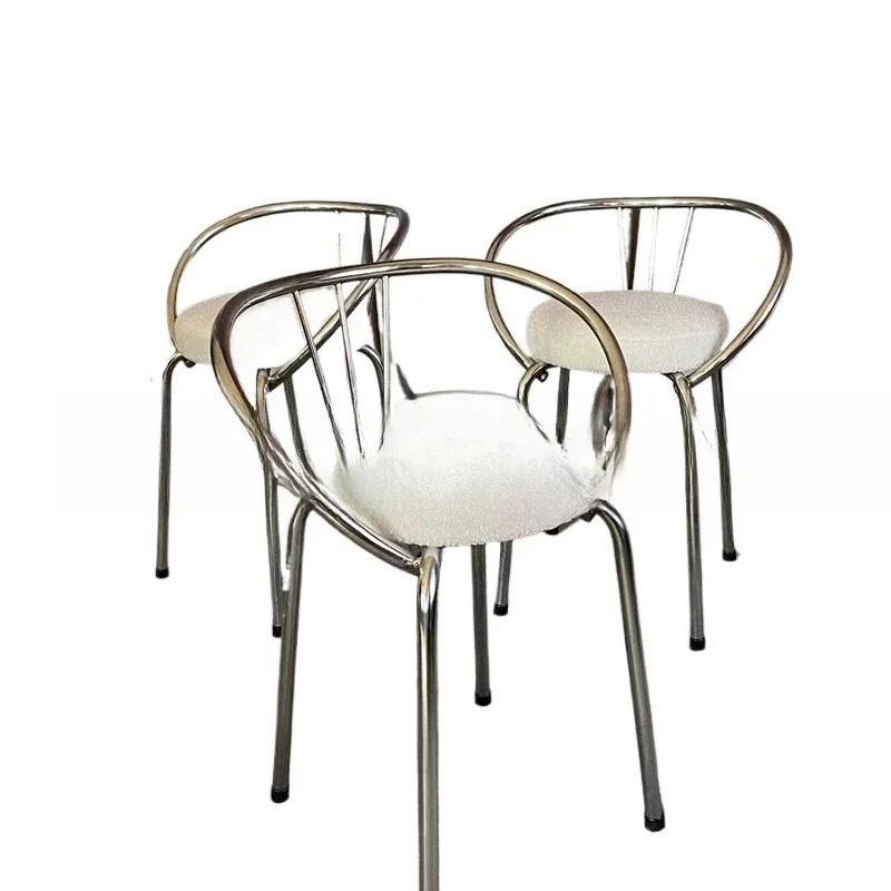 

Nordic light luxury, simple wrought iron single chair, modern leisure chair, household