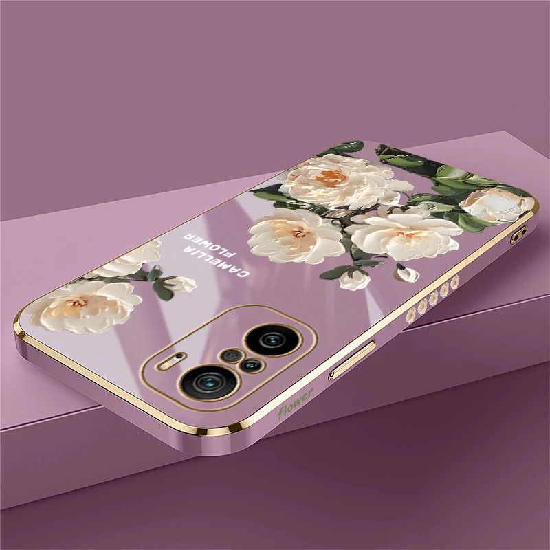 For Redmi K60 K50 K40 K30S Ultra Case Shockpoof Flower Plating Cover For Xiaomi Redmi K20 Pro K30 K30S K30i K40 Pro Plus