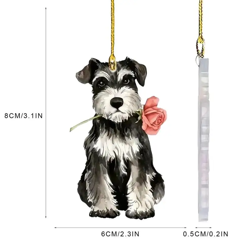 Dog Christmas Ornaments Acrylic Dog Ornament for Christmas Tree Hangable Decoration Tree Decor Season Decor for Indoor Outdoor