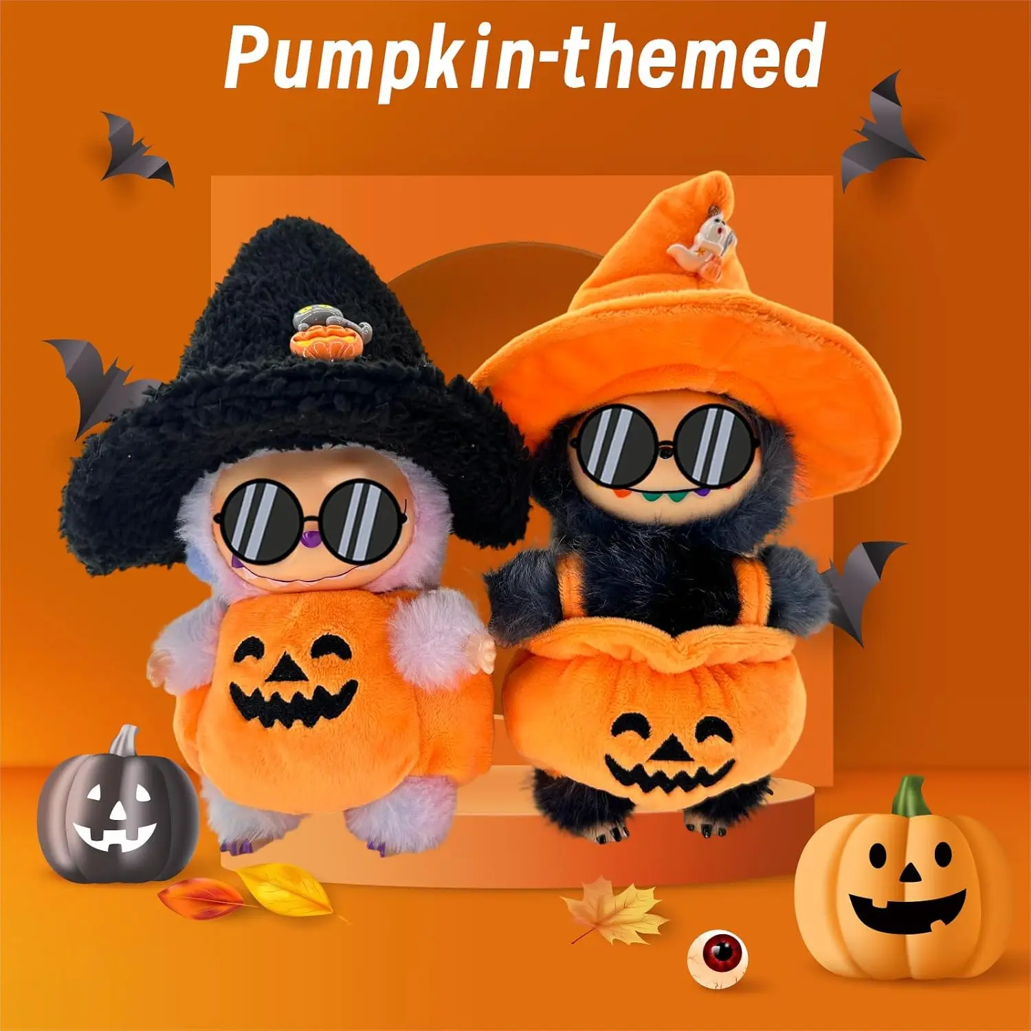 

Одежда для кукол 17 см, наряд в виде тыквы с шляпой ведьмы, аксессуары для кукол 6,7 дюйма, одежда на Хэллоуин для кукол 17 см