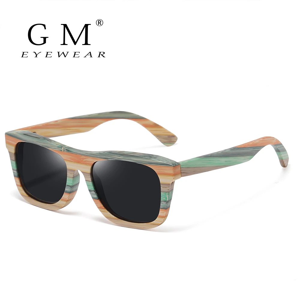 

GM Spring 2023 new natural color bamboo and wood sunglasses fashion polarizer coated glasses 1728