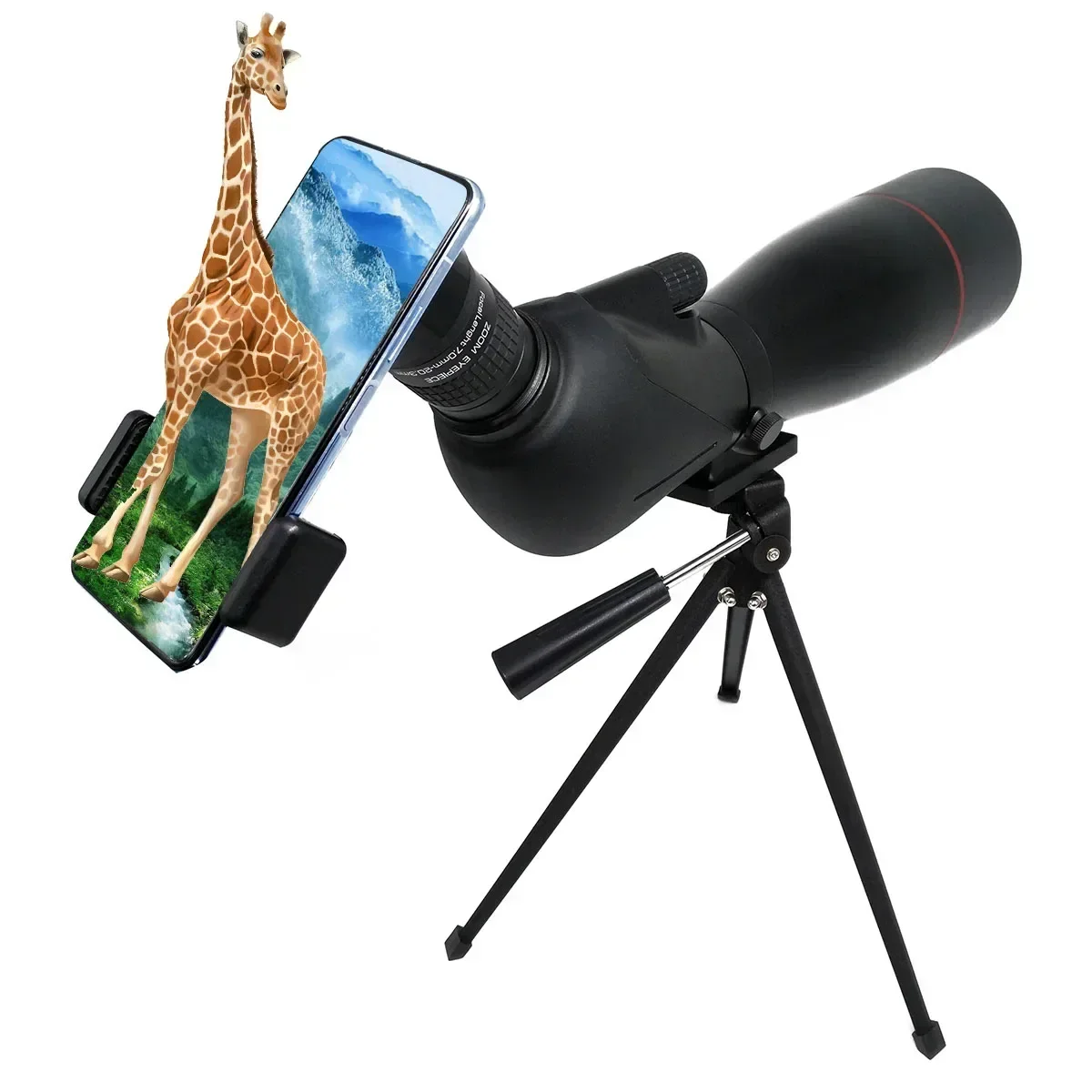 Stargazing Astronomical 45 Degree Angled Spotting Scope with Tripod Phone Adapter for Bird Watching Wildlife Scenery