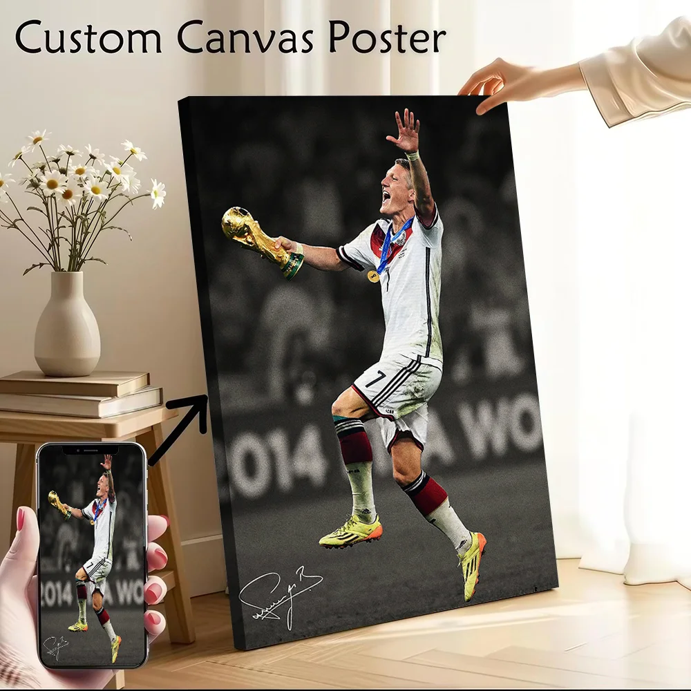 Pôster de Lona Impresso Bastian Schweinsteiger, Imagens Personalizadas, Arte de Parede, Pintura em Lona para Decoração de Imagens, Jogos