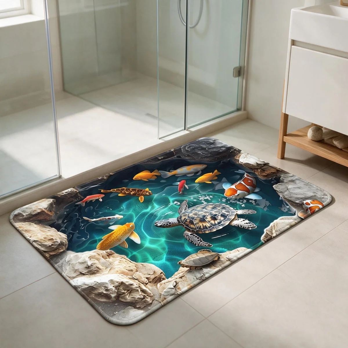 Tappetino quadrato in fango di diatomee per il bagno, tappetino assorbente e antiscivolo con fondo in gomma, tappetino da bagno ad alta capacità di assorbimento per WC, ingressi e porte.