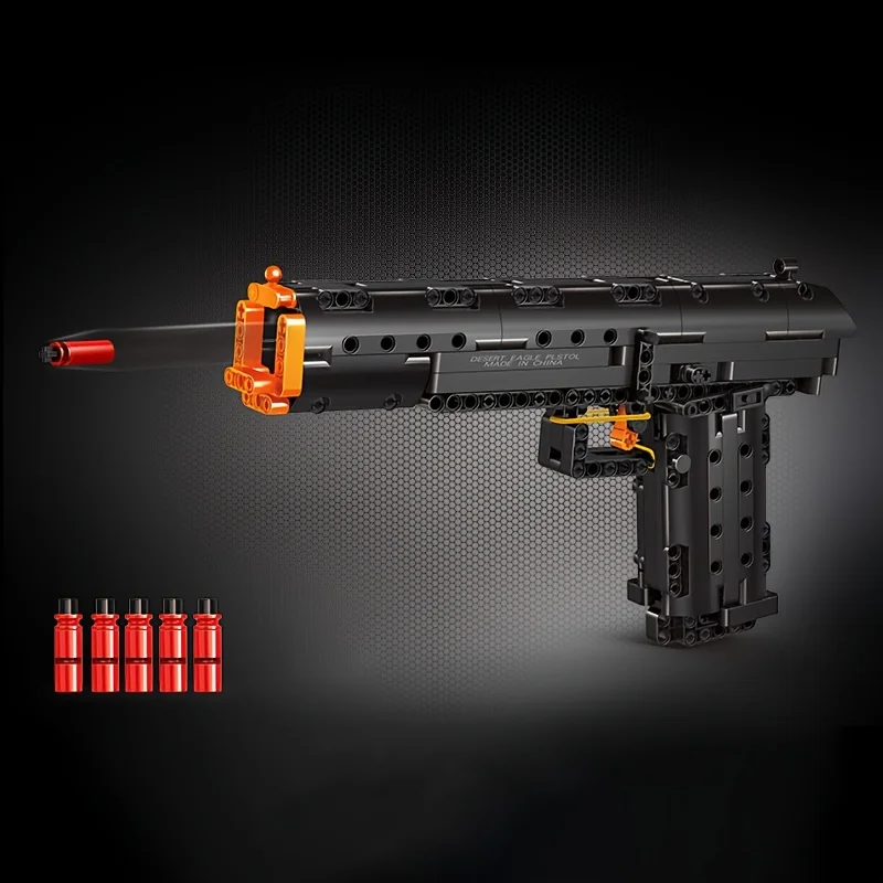 Blocchi da costruzione assemblati per bambini Modello di pistola Puzzle da tiro Ornamento regalo per ragazzi
