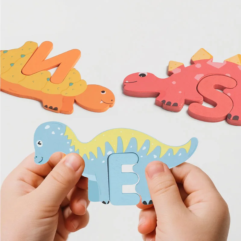 1-صندوق حزمة من الديناصورات تحت عنوان التعرف على الحروف الأبجدية التعلم الألغاز التعليمية التعلم المبكر لغز لعب للأطفال #2