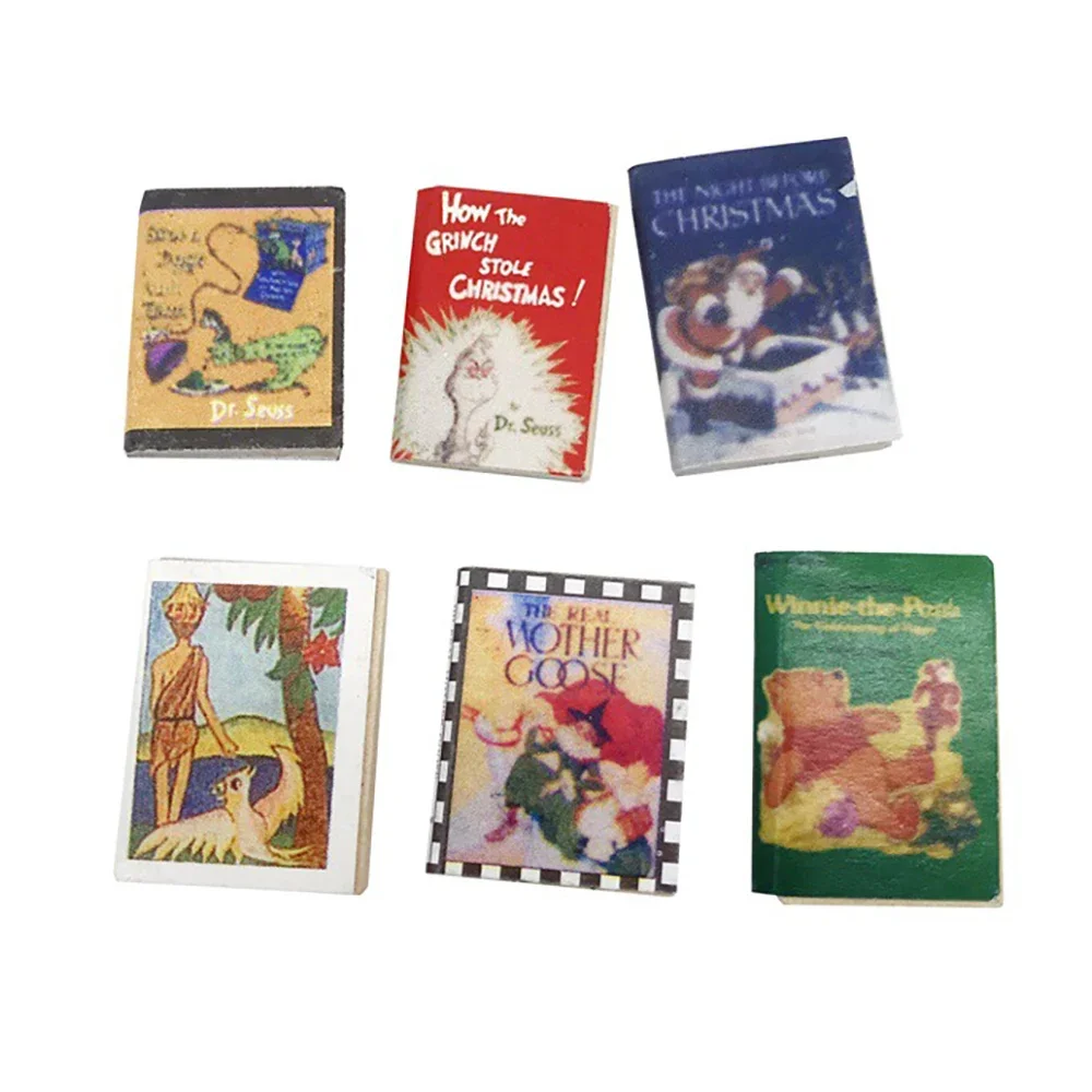 6 個 1/12 ドールハウスミニチュアアクセサリーミニ木製コミックブックシミュレーション雑誌模型玩具ドールハウス装飾 ob11