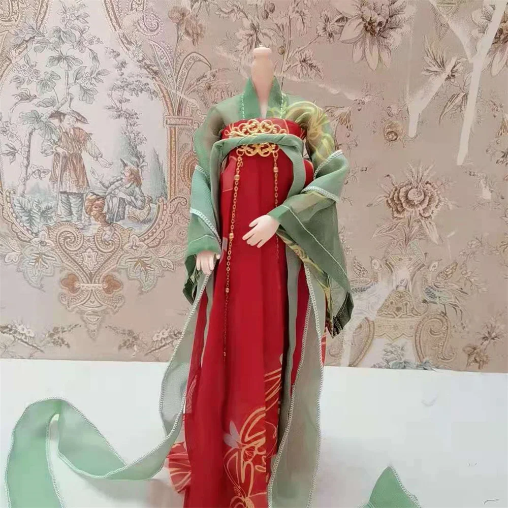 

Customize Long Dress 1/6 Scale Female Hanfu Chinese Ancient Women Clothes Model Fit 30cm BJD Soldier Action Figure robe Toys