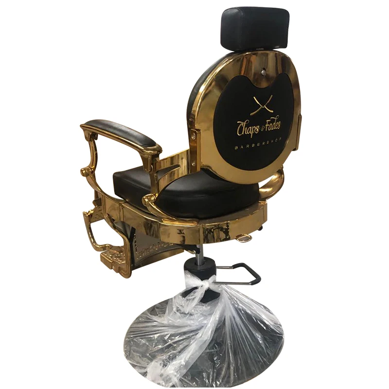 Aluminium Alloy Heavy Duty Gold and Black Barber Chairs Styling Chairs Salon Chair With Logo