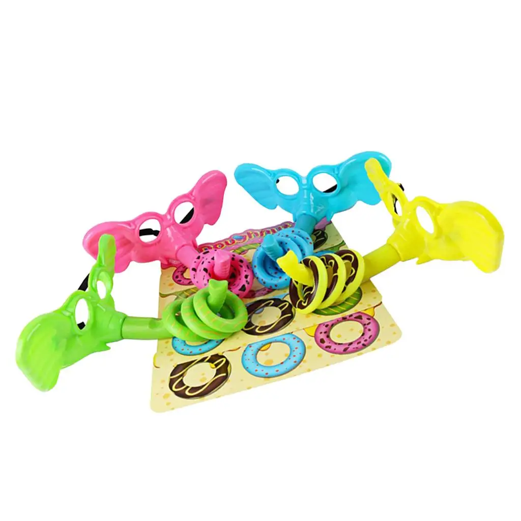 لعبة الرمي الكرتونية مع 4 قناع فيل و12 حلقة، ألعاب عائلية ممتعة #4