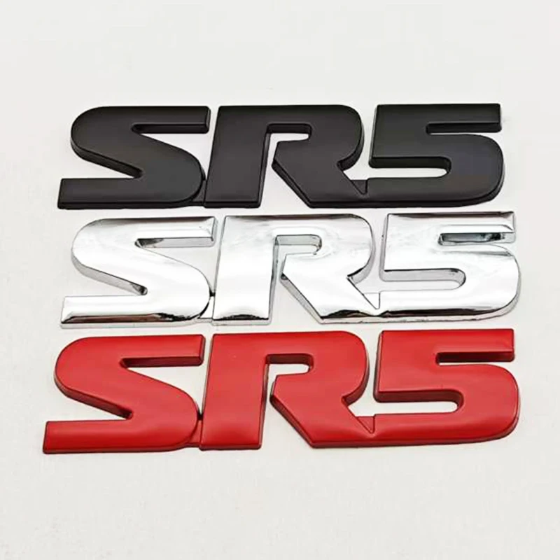Emblema 3D de Metal con Letras SR5 para Coche, Adhesivo para Guardabarros, Puerta Lateral, para Toyota Tundra, Hilux, Tacoma, 4Runner, Accesorios SR5 para Auto