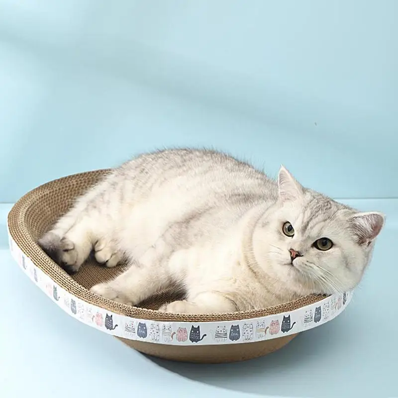 Scratching Board For Cats Oval-shaped Durable High-Density Cat Scratcher Cardboard Posts Durable And Eco-Friendly Cat Scratch