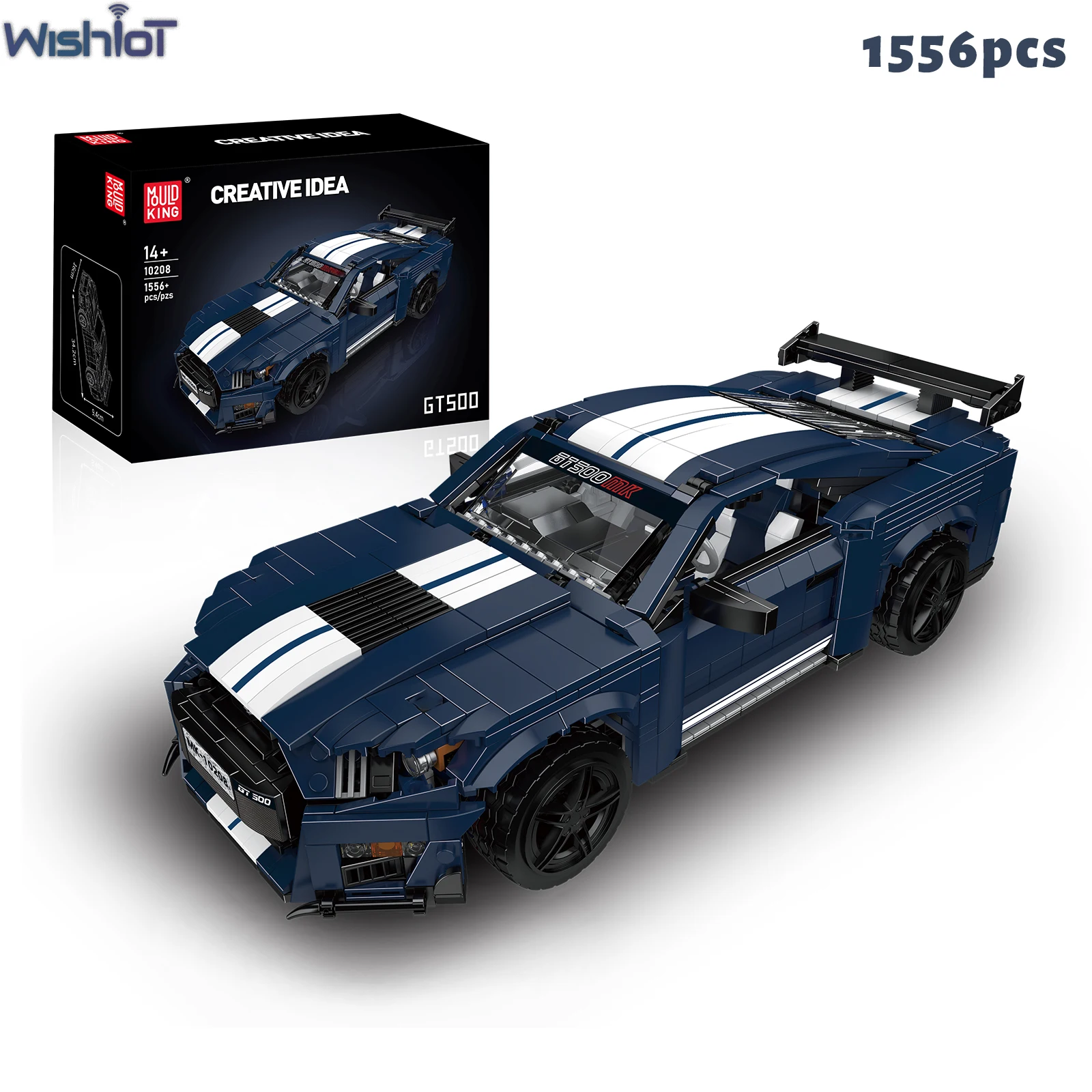Mould King 10208 GT500 Sportowy Samochód Klocki Konstrukcyjne Klasyczny Model Samochodu Wyścigowego Ozdoby na Biurko Zabawka do Składania Prezent na Boże Narodzenie 1556 Elementów