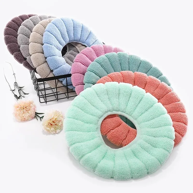 Washable Universal Pumpkin Pattern Toilet Seat Cover Warm Knitting O-shape Closestool Mat Children Potty Training Accessories