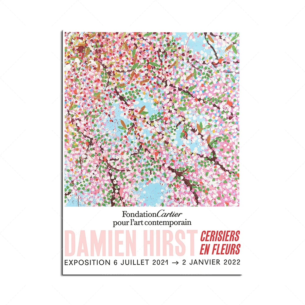 Damien hirst、仮想化-オリジナル2021ポスター、桜の形、damien hirst