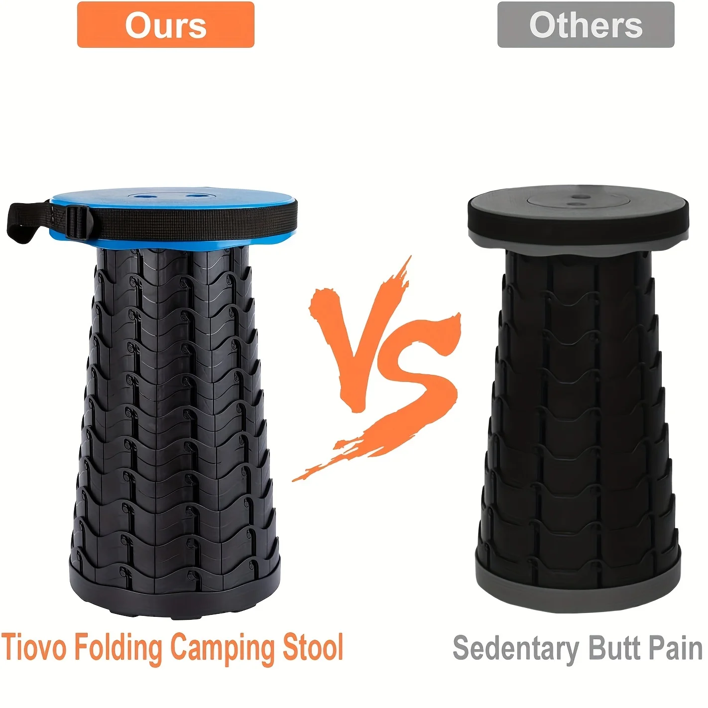 

1pc Ultra-Robust Folding Stool for Camping - 450lb Weight Support, Compact & Easy Carry - Perfect for Outdoor Activities