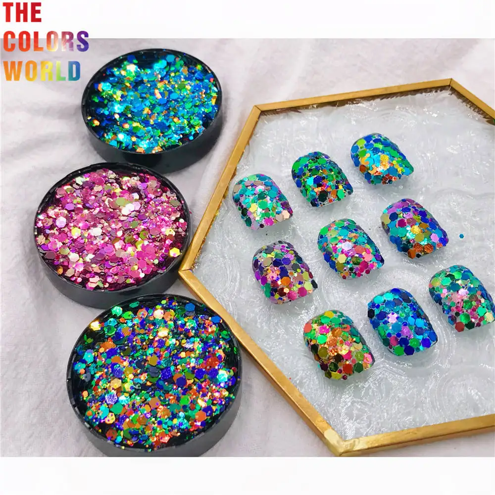 TCT-384 Chameleon Shift Color Chunky Nail Glitter Nail Art Decoration Face Painting Makeup Tumbler Crafts Festival Accessories