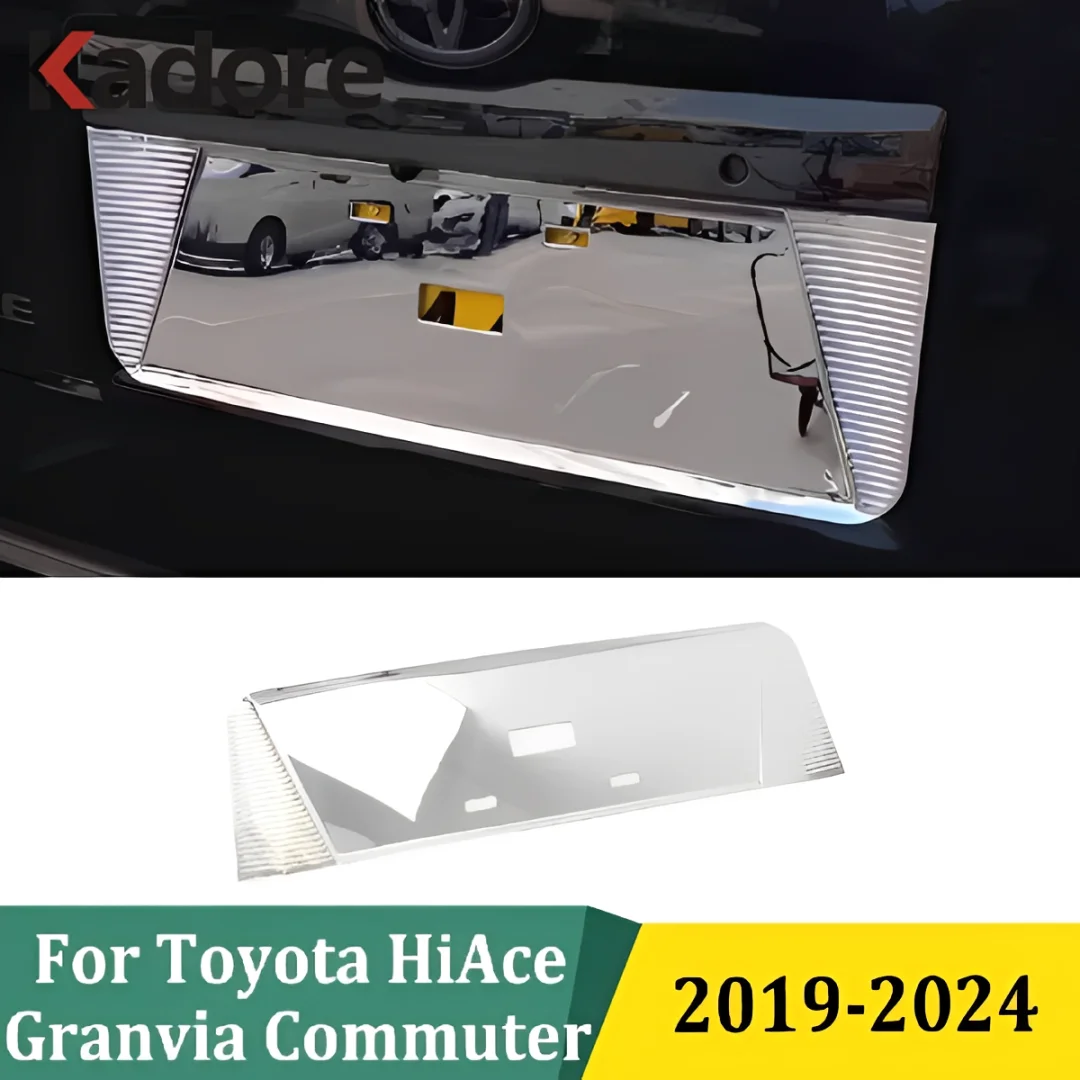 

For Toyota HiAce Granvia Commuter 2019-2021 2022 2023 2024 Rear License Plate Frame Trim Number Plate Holder Car Accessories