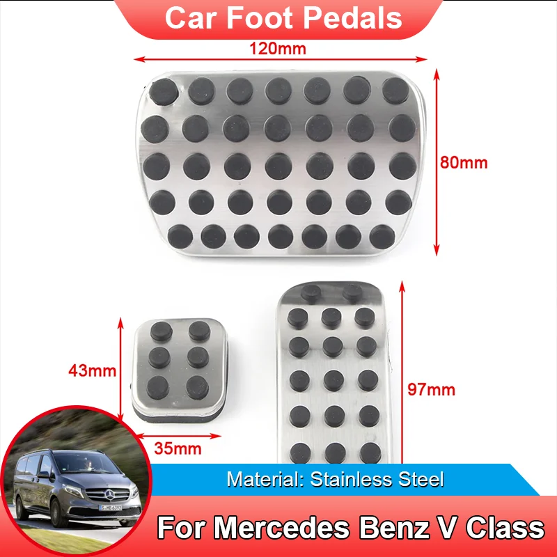 for Mercedes Benz V Class Vito Metris Viano V260 W639 W447 V250 Car Accessories Gas Accelerator Fuel Brake Foot Pedals Cover