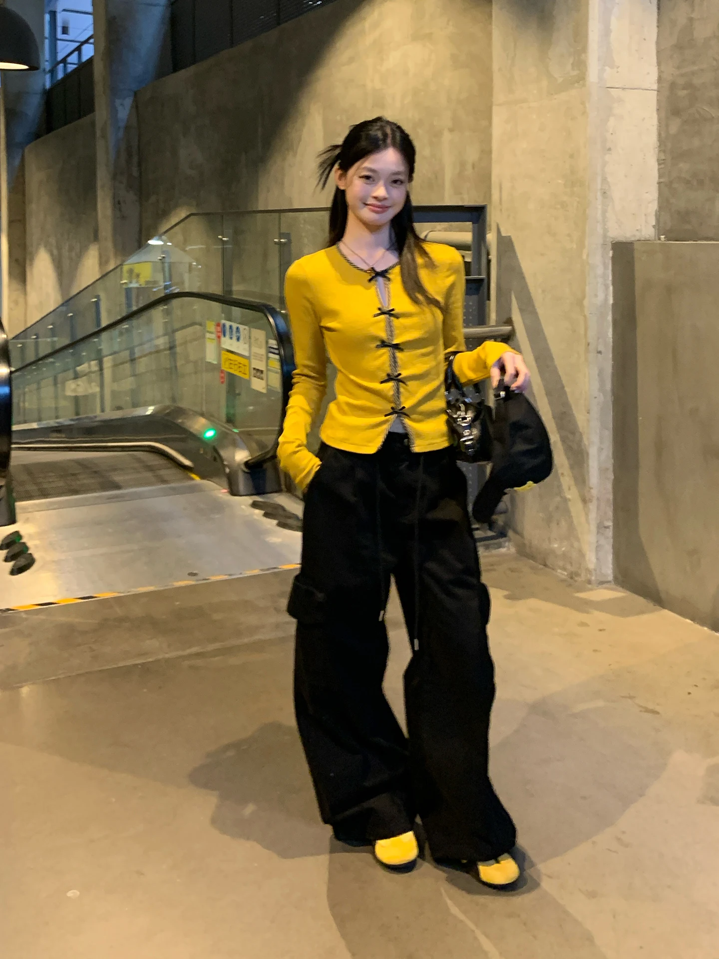 

Bla Wide Leg Straight Casual Pants Women's Multi-ket Dstring Trousers Sizing Loose Sle Commute Faion Korean Sle