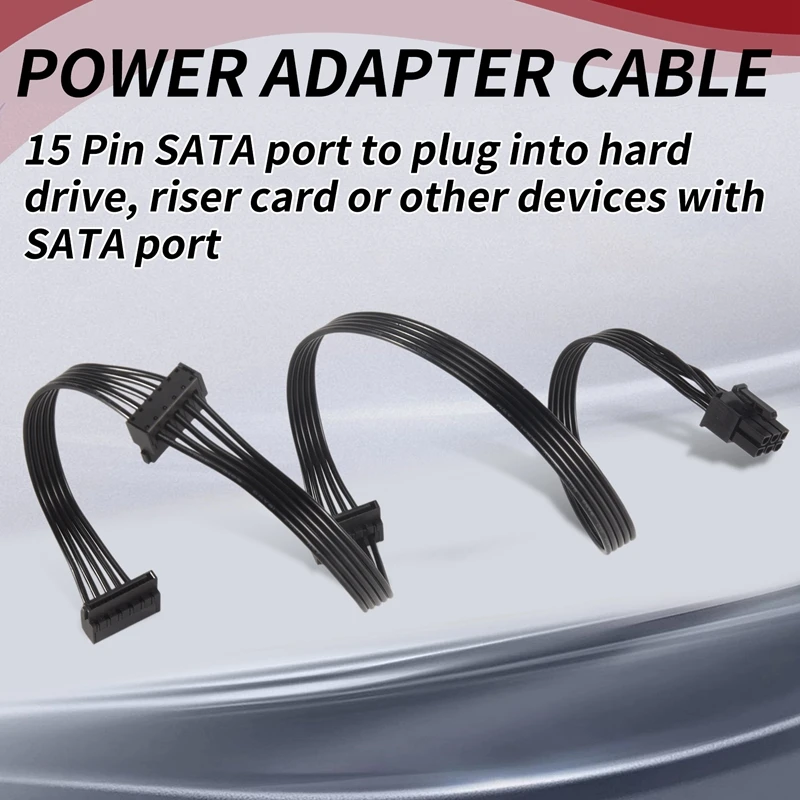 PCIe 6Pin Male to 3 SATA Power Supply Cable for Focus Plus FOCUS+ Series 850PX 750PX 650PX 550PX PSU