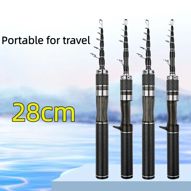 1.5-1.8m Length Telescopic Fishing Rod Professional UL/ML Power Fishing Rod Titanium Alloy Fishing Pole Casting Rod Fishing Gear