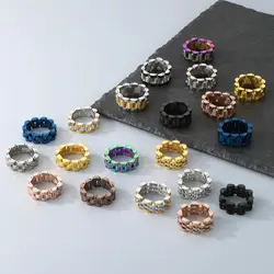 HAOYI Punk HipHop Style Stainless Steel Watchband Design Anillos For Women Men Jewelry Rings Wholesale