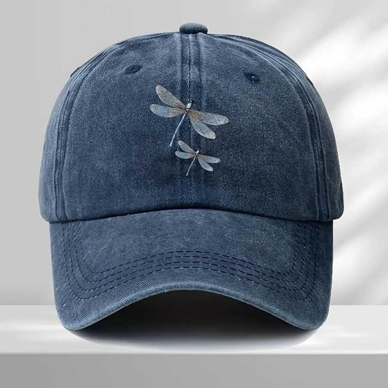 Men's Dragonfly Print Baseball Cap - Lightweight Urban Casual Hat, Hand Washable, Easter Valentine Mother's Day Gift
