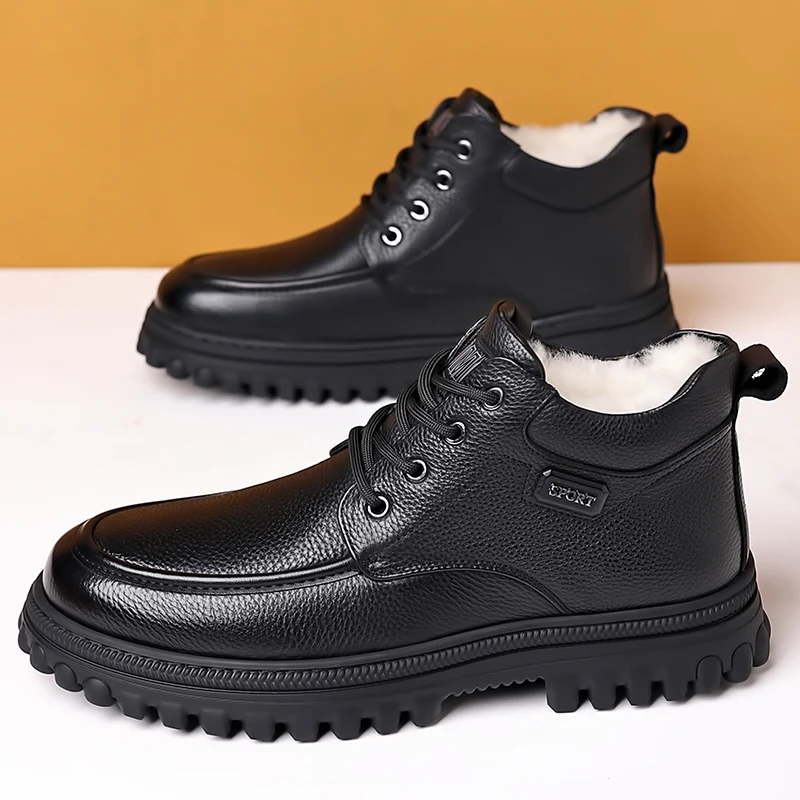 أحذية صفراء كبيرة أحذية عالية الجودة: أحذية رجالية من الجلد الطبيعي للخريف، 2024 نعل داخلي جديد لزيادة الارتفاع ونعل سميك أنيق #6