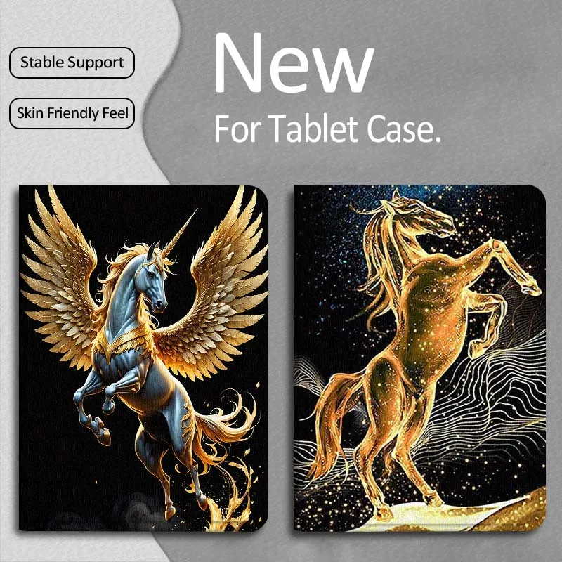 

Luxury Horse Popular Gift For Apple iPad Pro Air 13 2 7th 6th 2025 M2 M3 M4 M512.9 13 inch Foldable Tablet Case