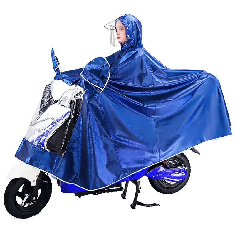 Chubasquero para montar en motocicleta para hombres y mujeres, impermeable de cuerpo completo, Poncho doble, más grueso