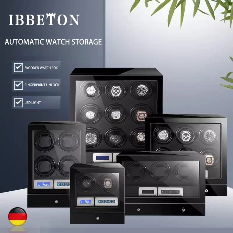 IBBETON Automatic Watch Winder with Watches Safe Box Drawer Store Jewelry Quiet Japanese Mabuchi Motor Watch Storage Winding