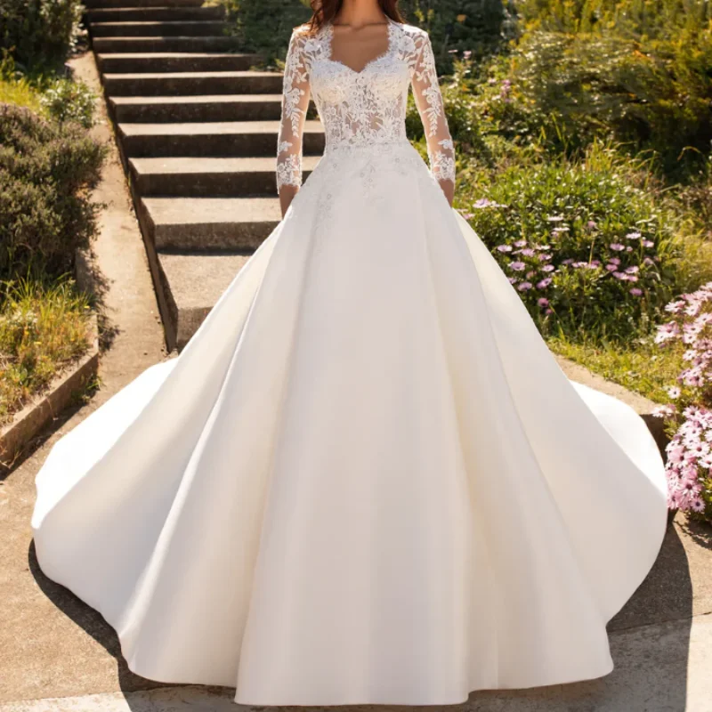 

Exquisite Wedding Dress with Cape for Women Dresses A-line Sweep Train Sleeveless Appliques Beading Summer Bridal Gown Customize