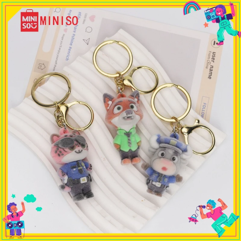 * # MINASO Flocking Zo/otopia Ke/yring DIY Craft Miękka Gumowa Figurka Zawieszka Blind Box Kolekcjonerska Dekoracja Torby
