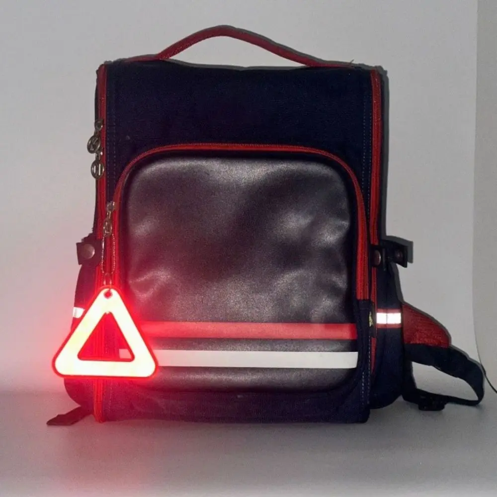 Reflective Reflective Keychain Triangle Shape Easy to Attach Backpack Pendant Colorful Lightweight Safety Keychain