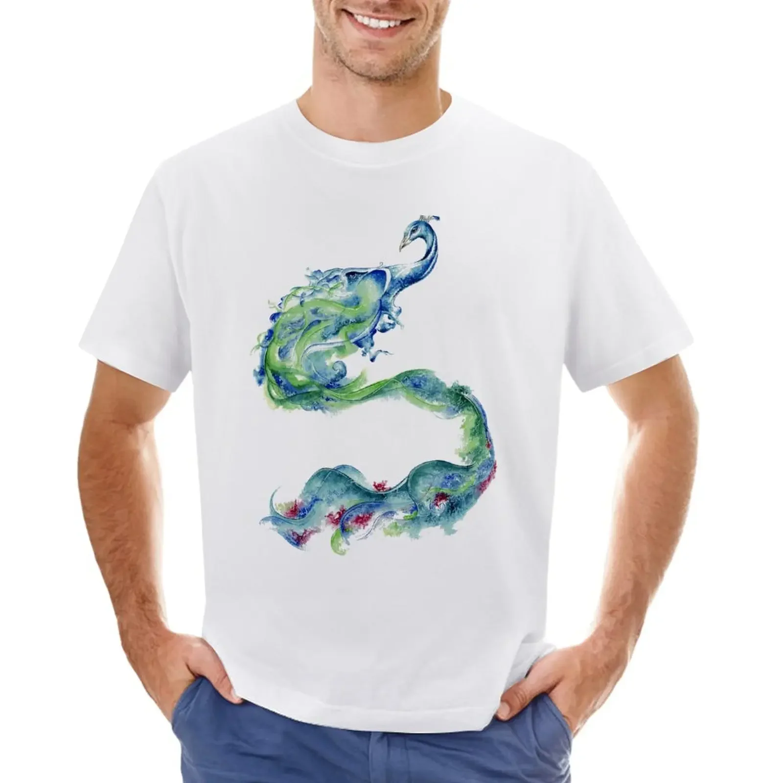 Peacock Spirit T-Shirt summer top sports fans plus size tops Aesthetic clothing mens champion t shirts