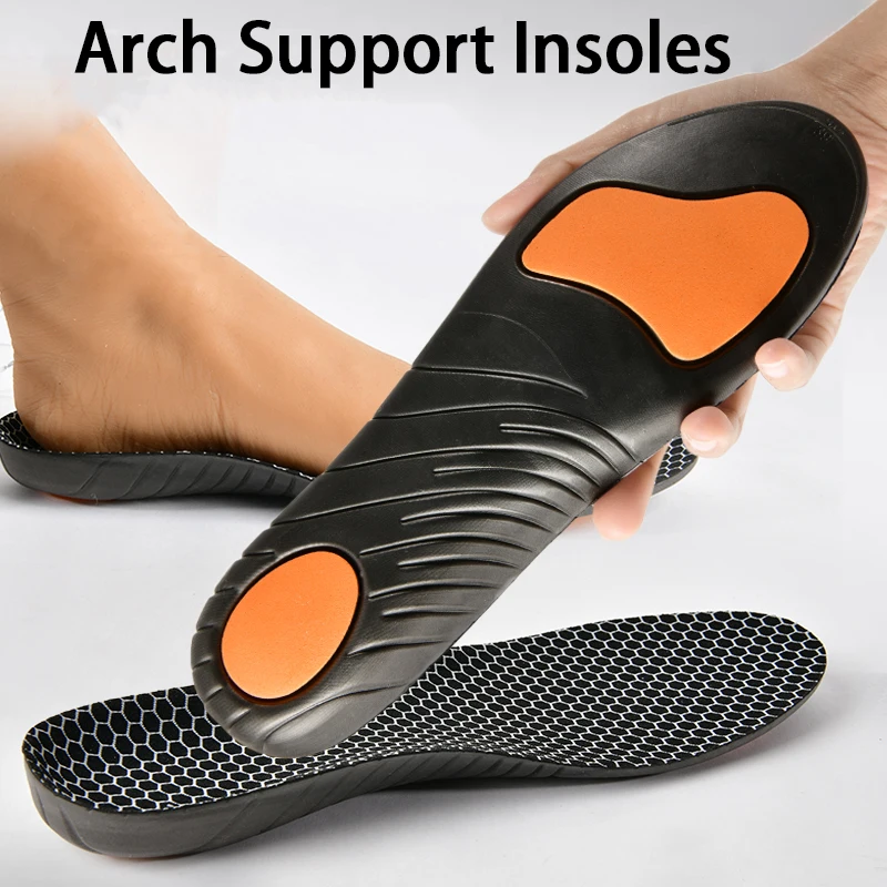1Pair Sports Insoles Arch Support Correction Insole Breathable and Comfortable Shoes Pads Cushion Black Shock-Absorbing