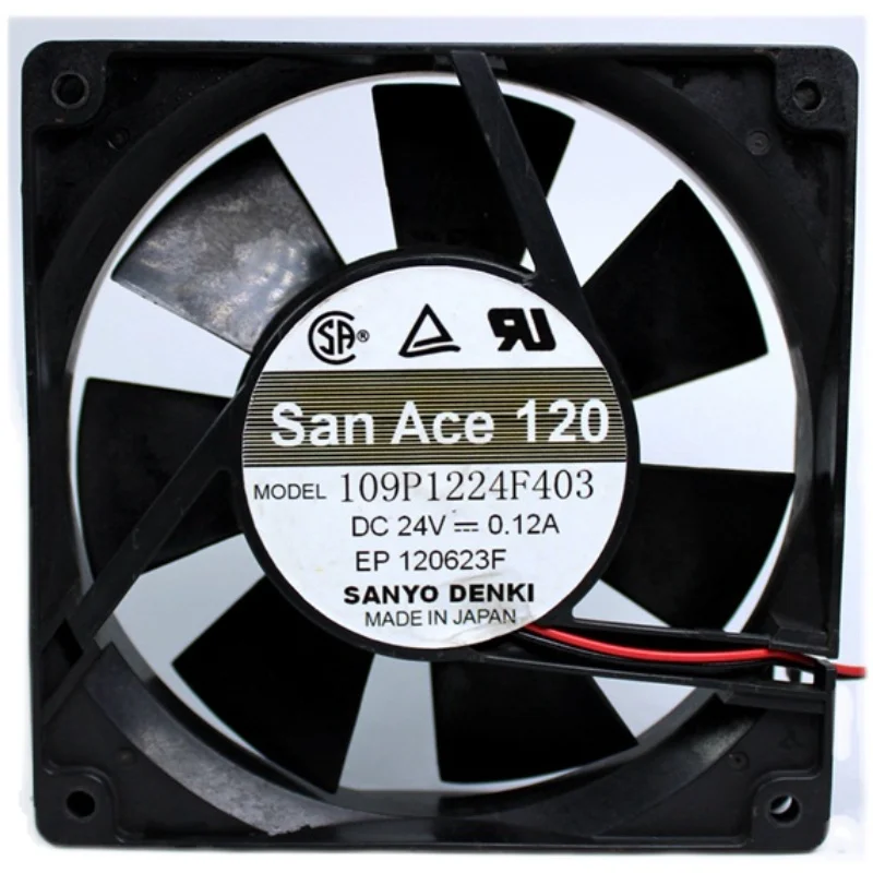 

SANYO DENKI 109P1224F403 DC 24V 0.12A 120x120x25mm 2-Wire Server Cooling Fan