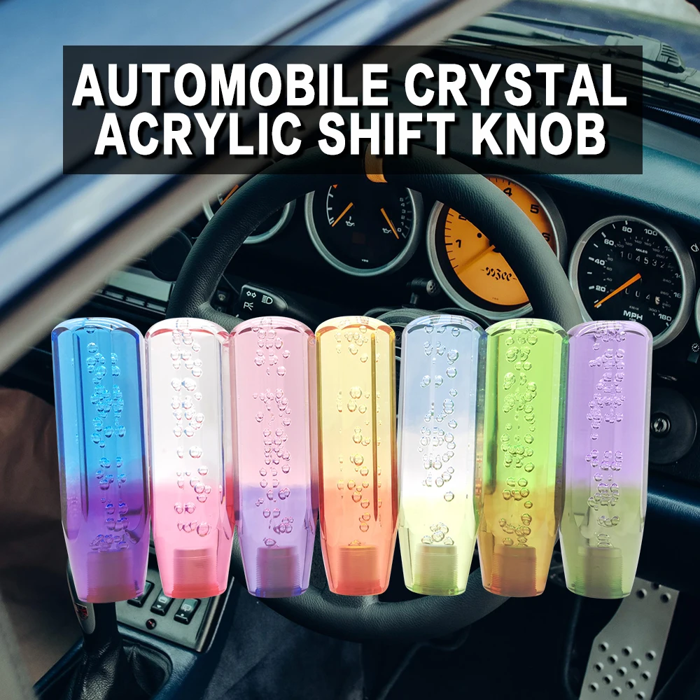 

15cm Auto Shift Knob Color Crystal Bubble Gear Shift Knob Shifter Lever Head For Universal Car Fit Honda Toyota Bmw