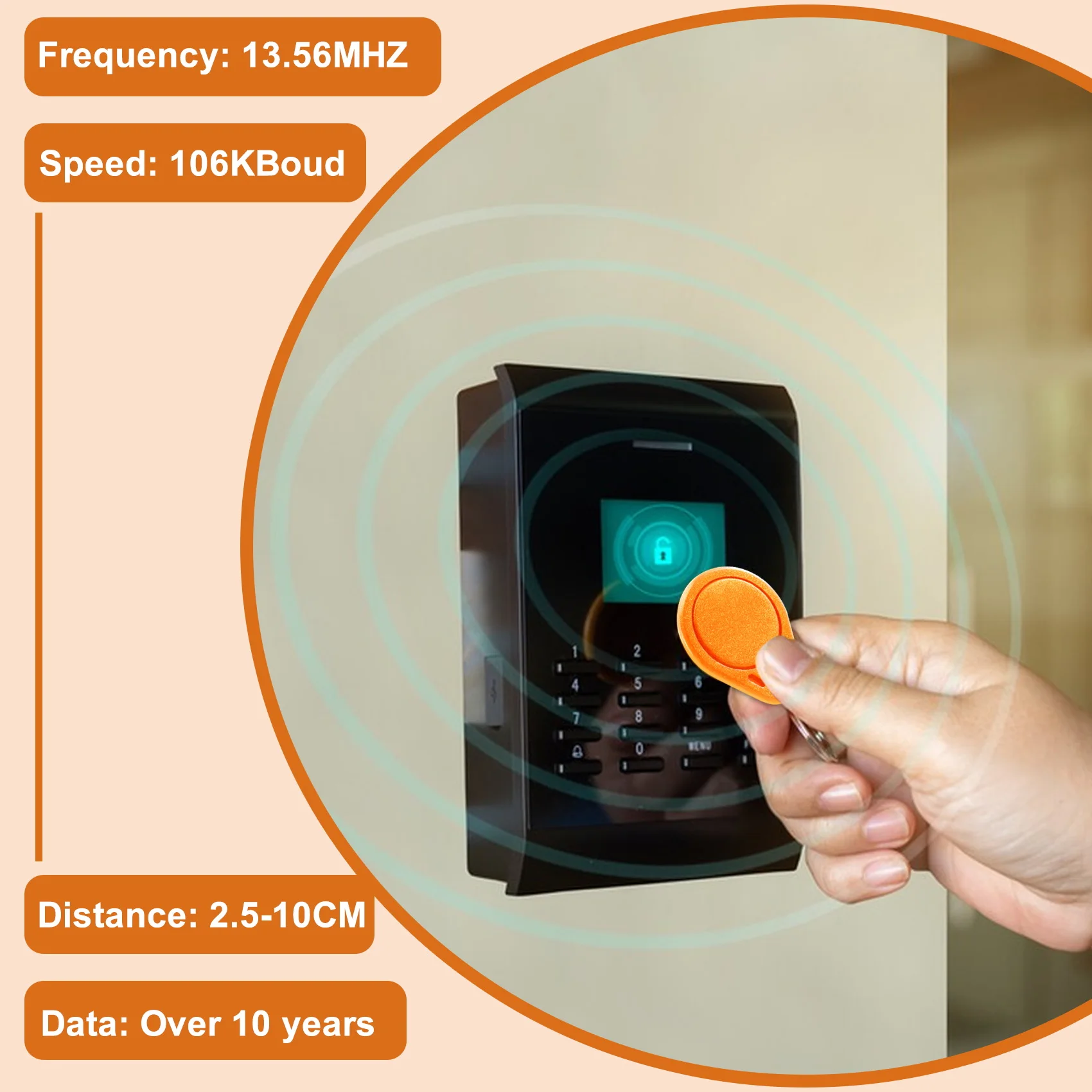 Imagem -06 - Keyfobs Inteligentes Mutáveis Uid 1356 Mhz Bloco Sector Clone Cartão ic Tags-chave 1k S50 Rfid Access Control 50 Pcs