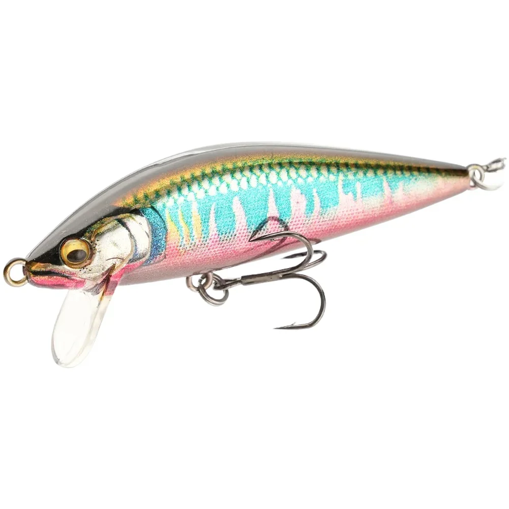 ABS 65mm 10.3g Sinking Minnow Lure for Bass Trout Featuring 3D Eyes Lifelike Detail Holographic Finish and Internal Rattle