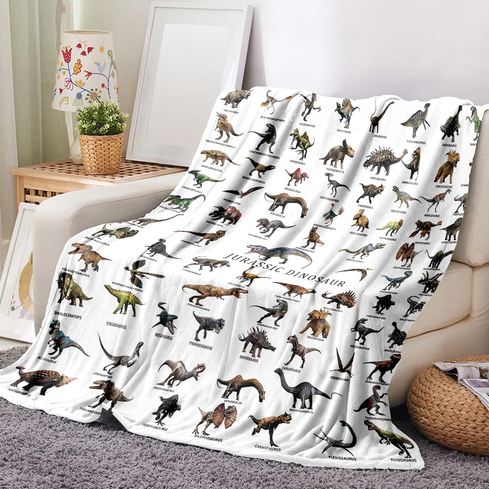 1pc Dinosaur Blanket, Jurassic Dino World Park Soft Flannel Throw Blanket Dinosaur Room Decor Gifts For Sofa Bed