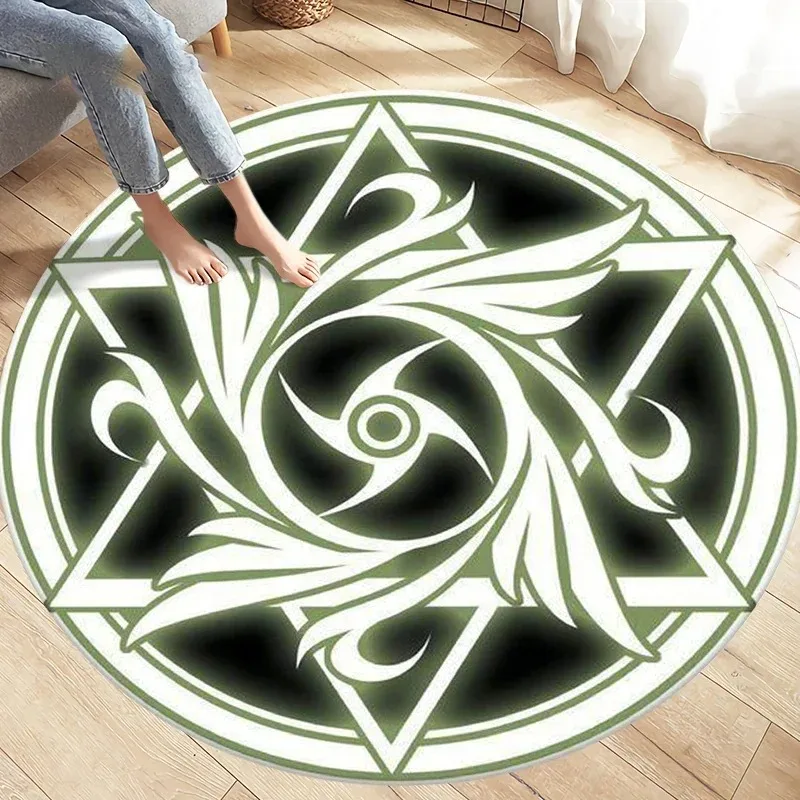 Sun Moon Zodiac Constellation Round Area Rug Floor Mat Astrology Tarot Circle Print Carpet for Bedroom Witchy Home Decor